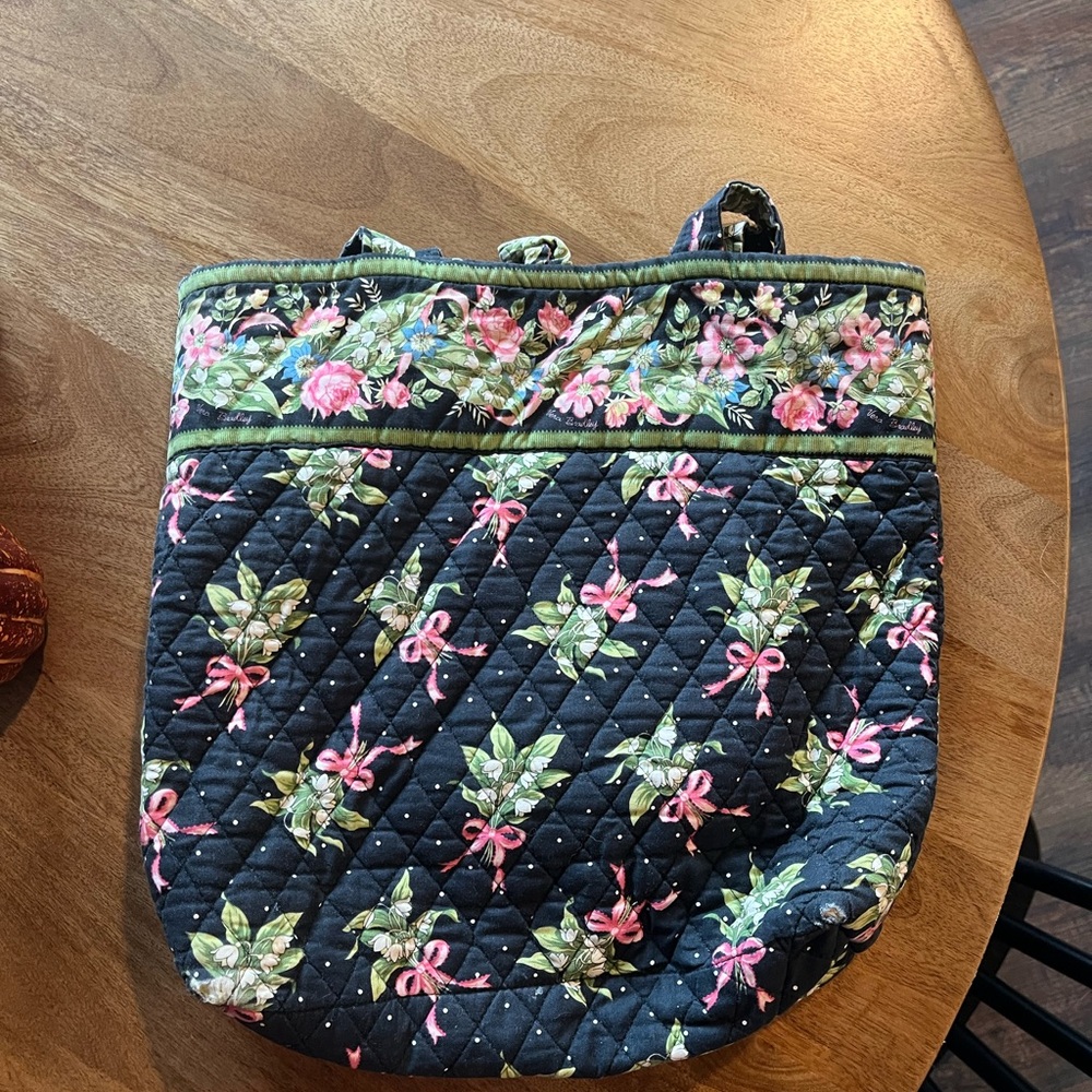 Vera Bradley Black and Pink Floral Tote